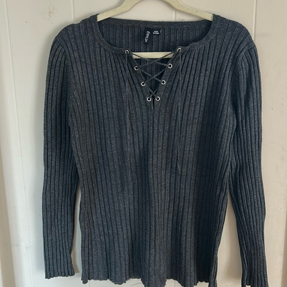 ETHYL Sweaters - ETHYL Women’s Ribbed Grey Sweater